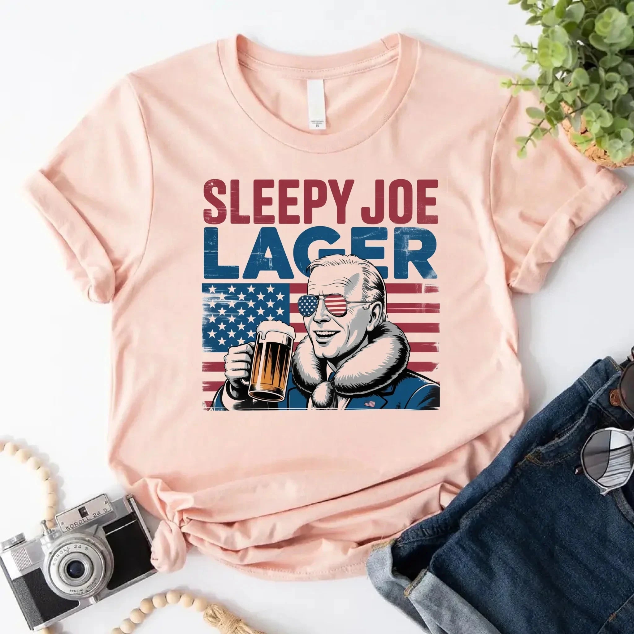 Sleepy Joe Lager 4th of July Shirt – Funny Biden Beer Tee for Independence Day Adorb.co