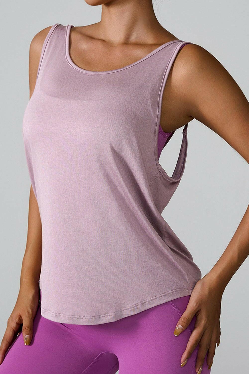 Crisscross Round Neck Active Tank - Love Salve