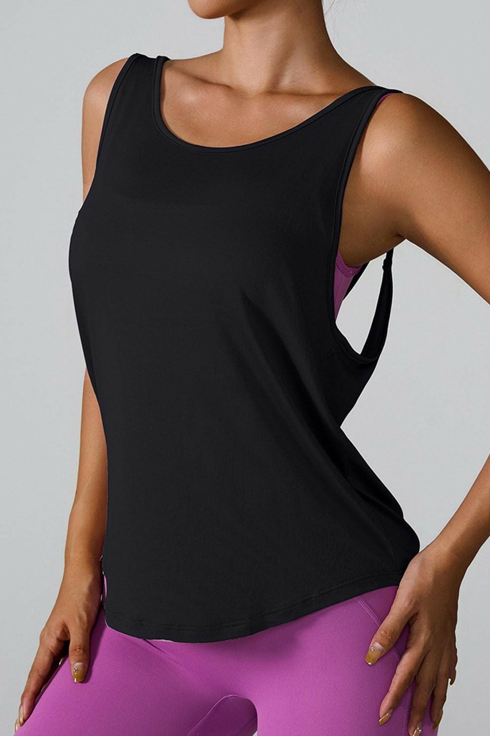 Crisscross Round Neck Active Tank - Love Salve