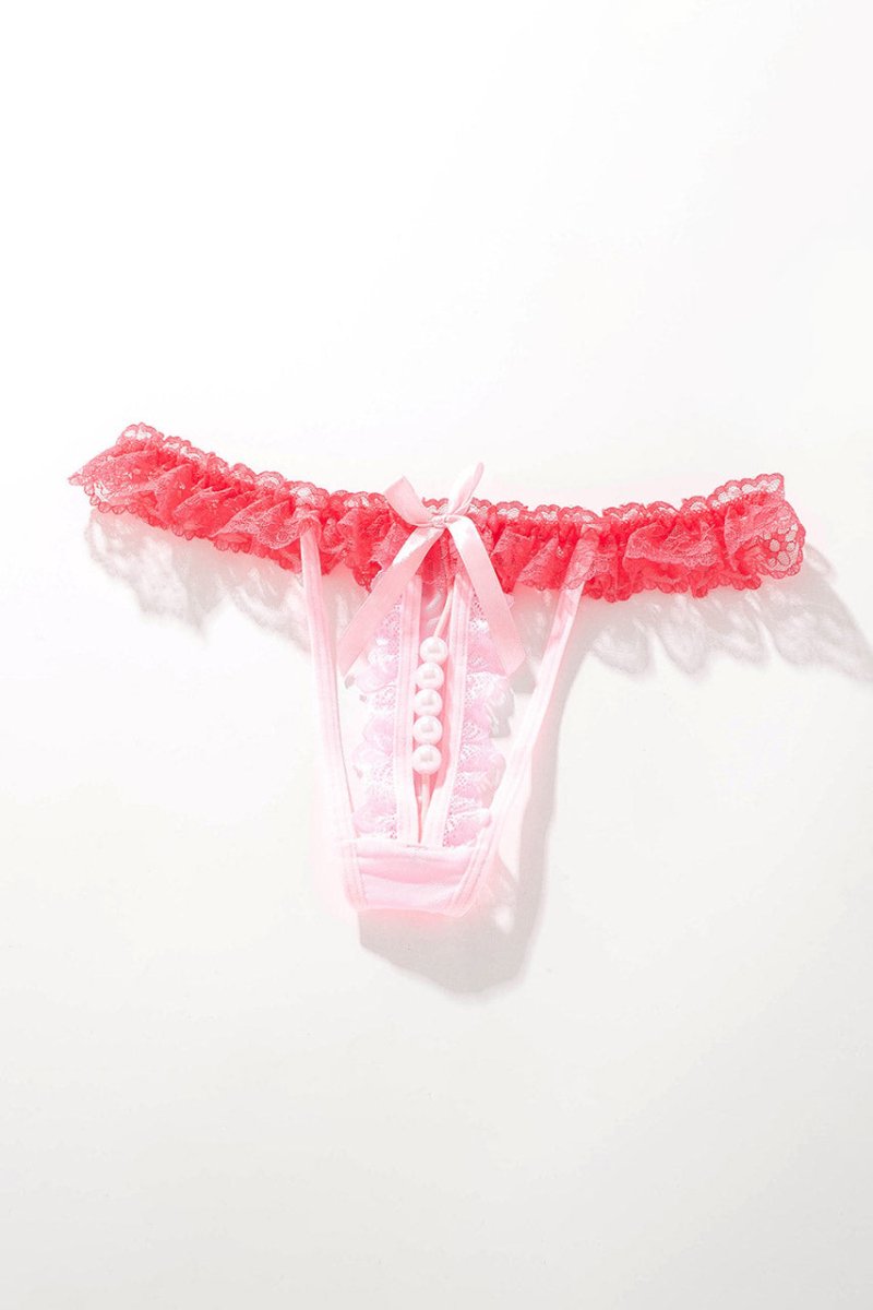 Crotchless ruffle Lace Thong - Love Salve