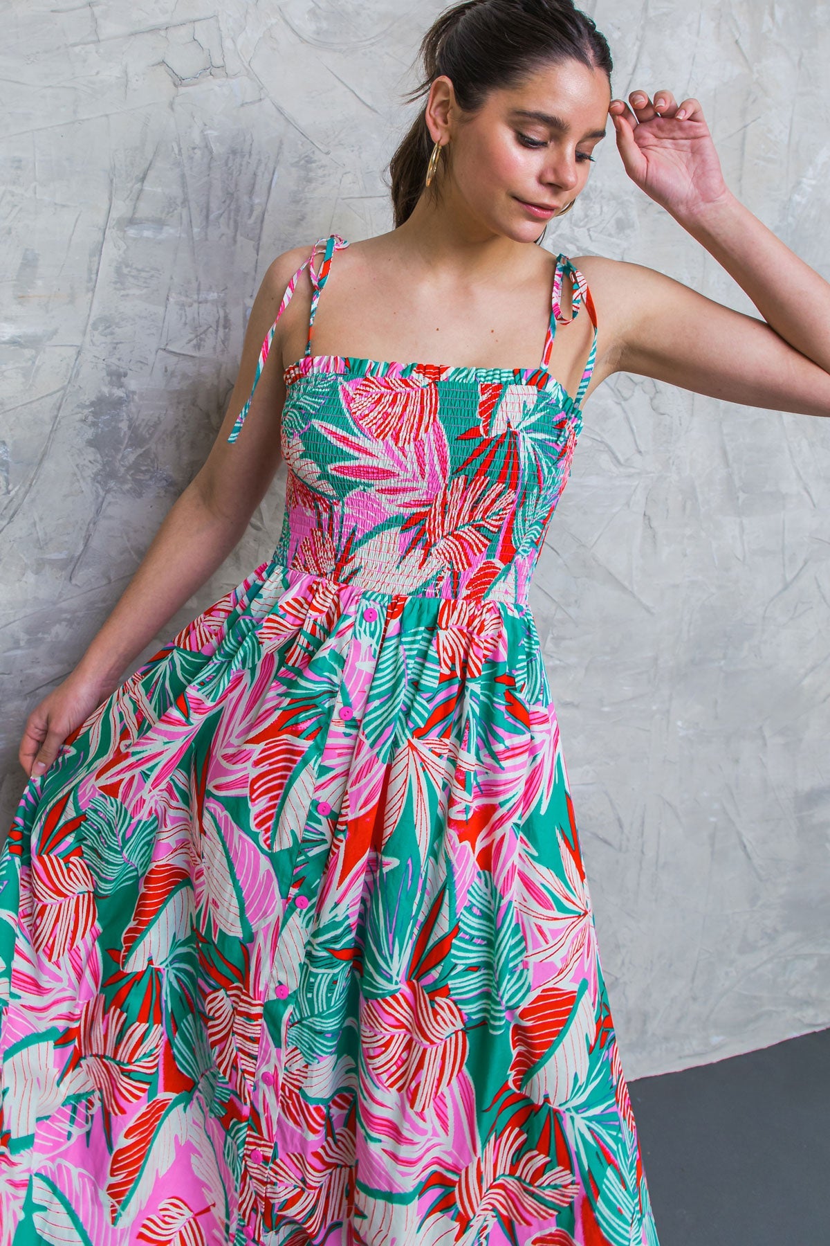 SWEETNESS AND SUNSHINE POPLIN MIDI DRESS