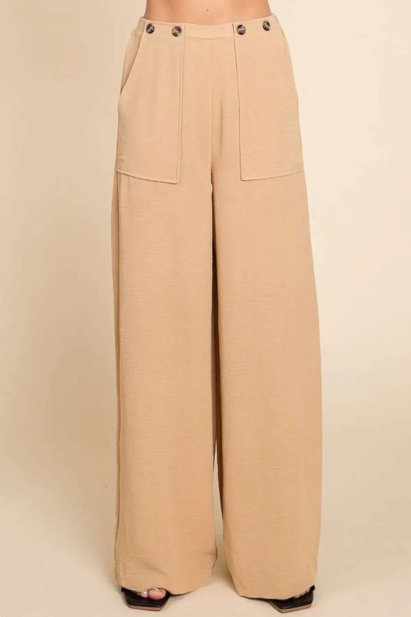 Culture Code Full Size High Waist Wide Leg Cargo Pants - Love Salve 