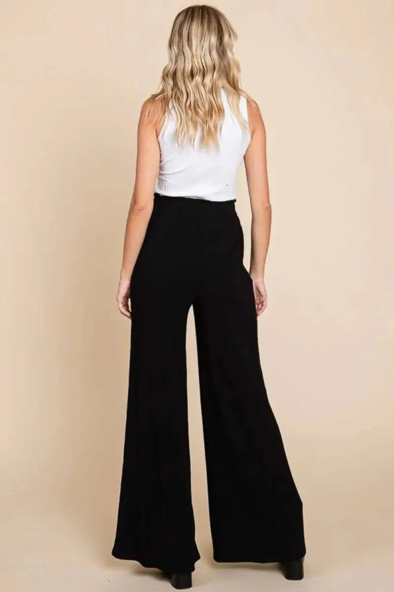 Culture Code Full Size High Waist Wide Leg Pants for Women - Love Salve 