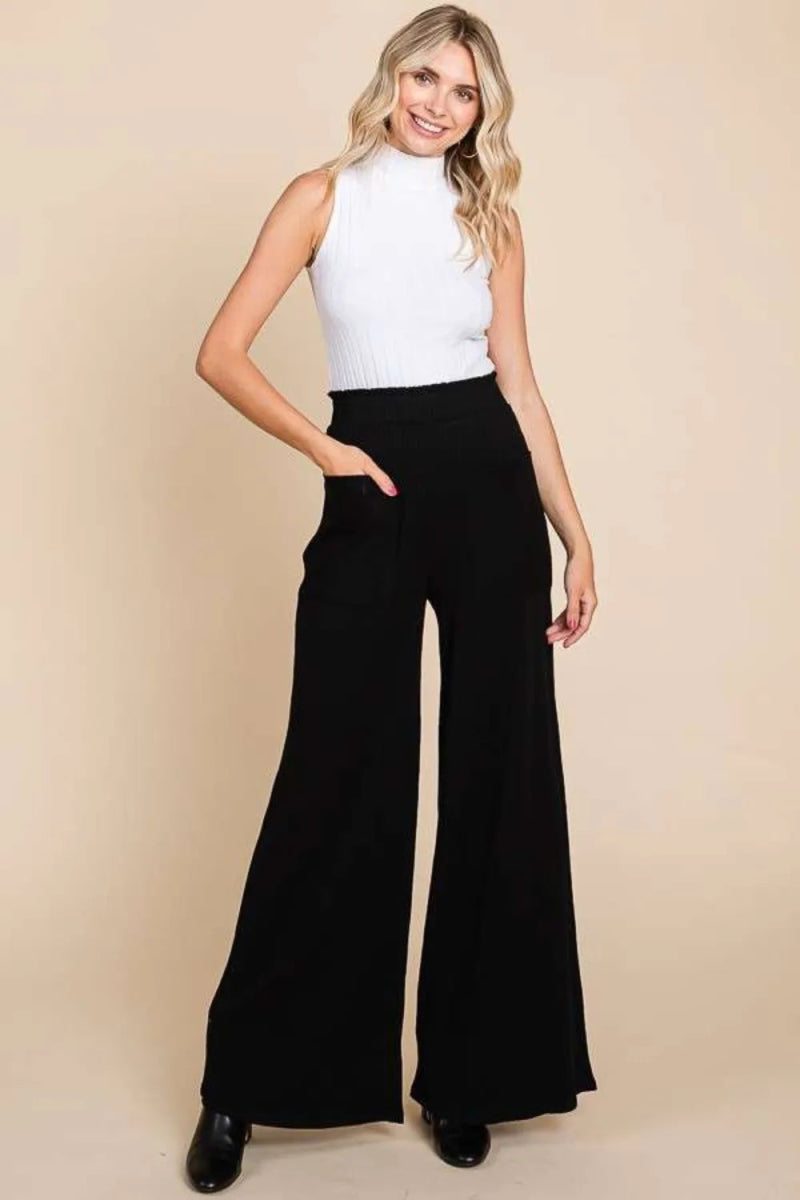 Culture Code Full Size High Waist Wide Leg Pants for Women - Love Salve 