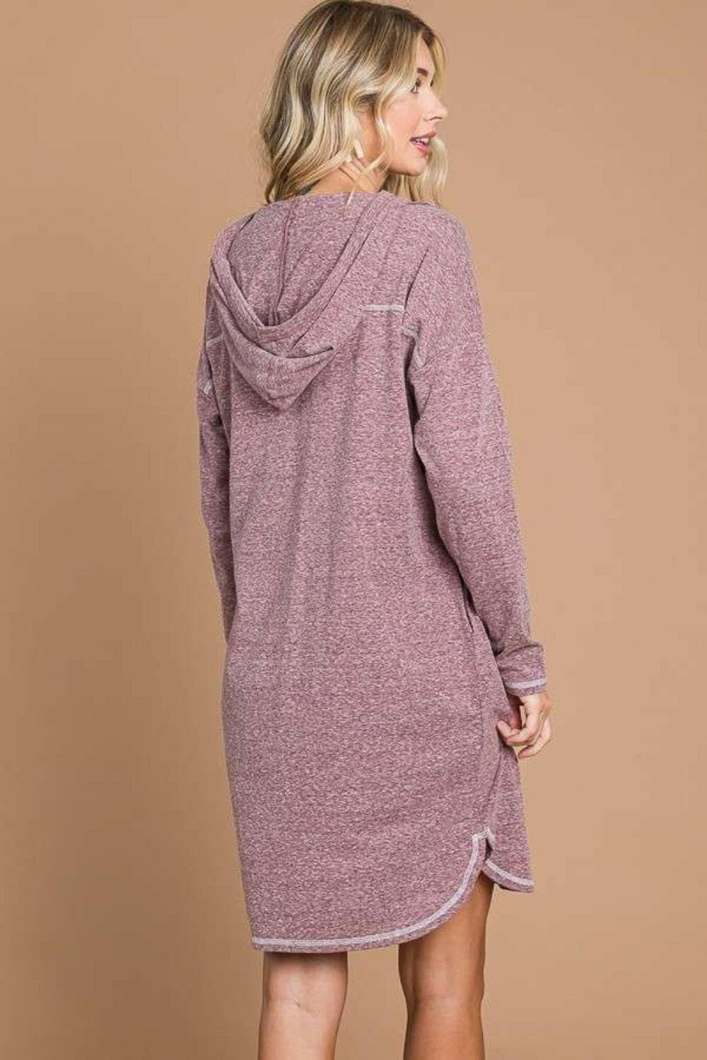 Culture Code Full Size Hooded Long Sleeve Sweater Dress - Love Salve