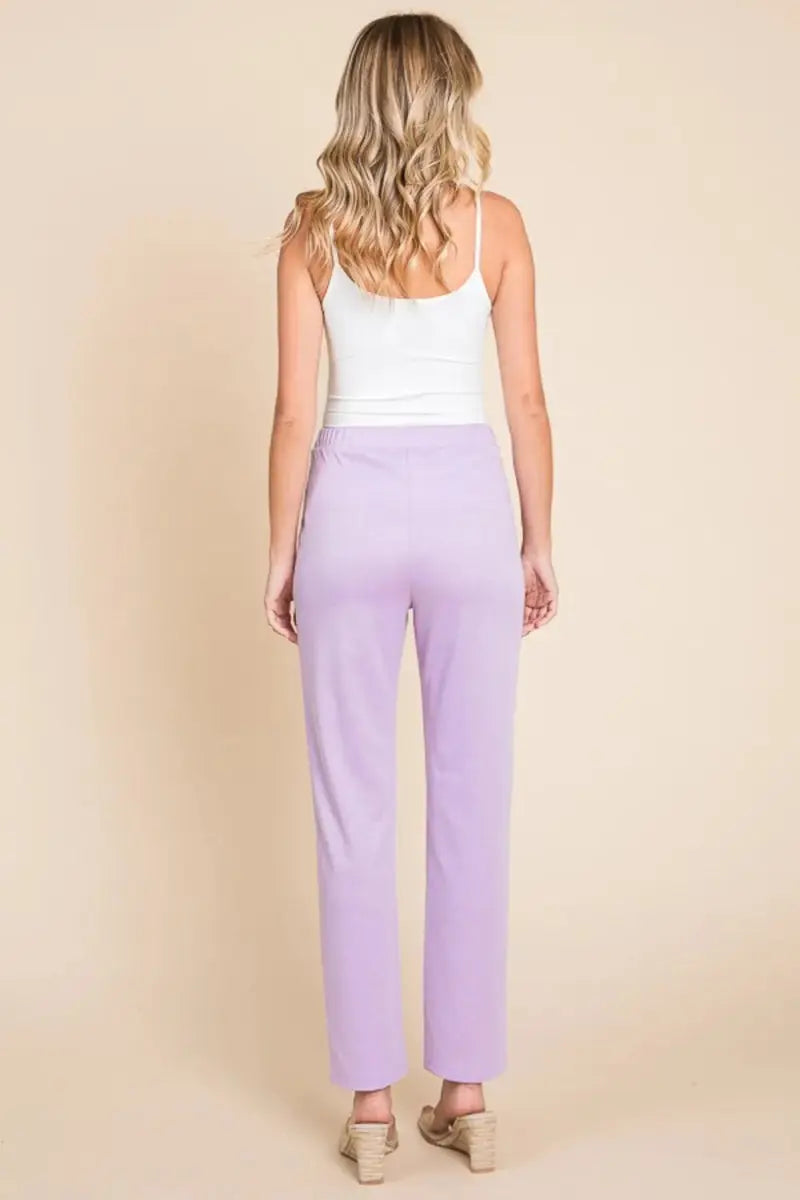 Culture Code Full Size Pin Tuck Detail Slim Pants for Women - Love Salve 