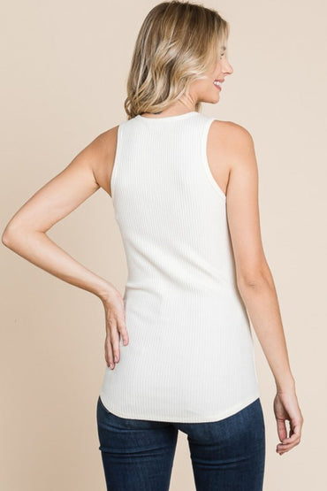 Culture Code Full Size Ribbed Round Neck Tank Top - Love Salve 