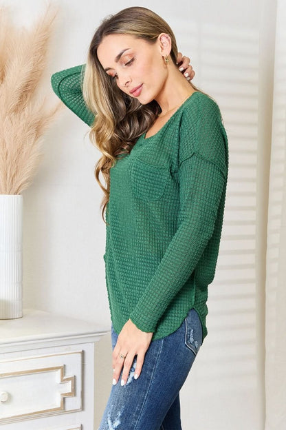 Culture Code Full Size Scoop Neck Patch Pocket Top - Love Salve 
