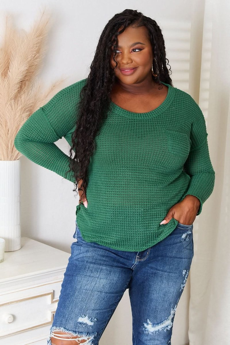 Culture Code Full Size Scoop Neck Patch Pocket Top - Love Salve 