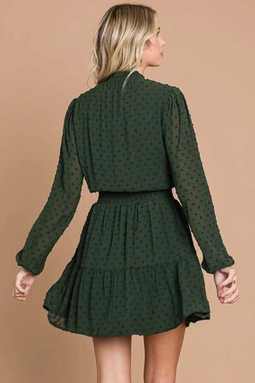 Culture Code Swiss Dot Smock Neck Mini Dress With Pockets - Love Salve 