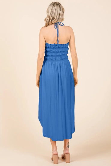 Culture Code Tie Back Shirring Dress with Pockets Chic - Love Salve 