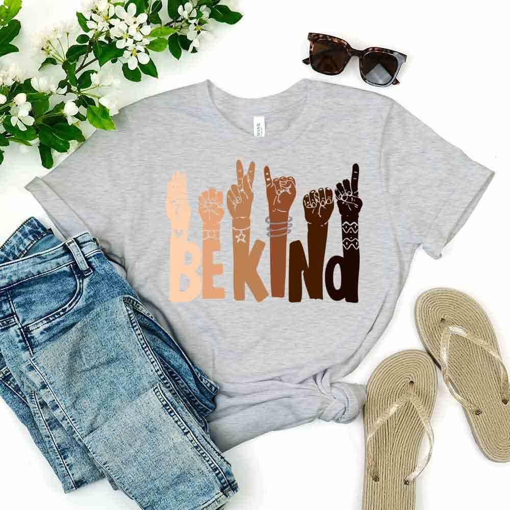 Back view of the Adorb.co Be Kind T-Shirt, demonstrating the quality stitching and comfortable design for casual apparel.