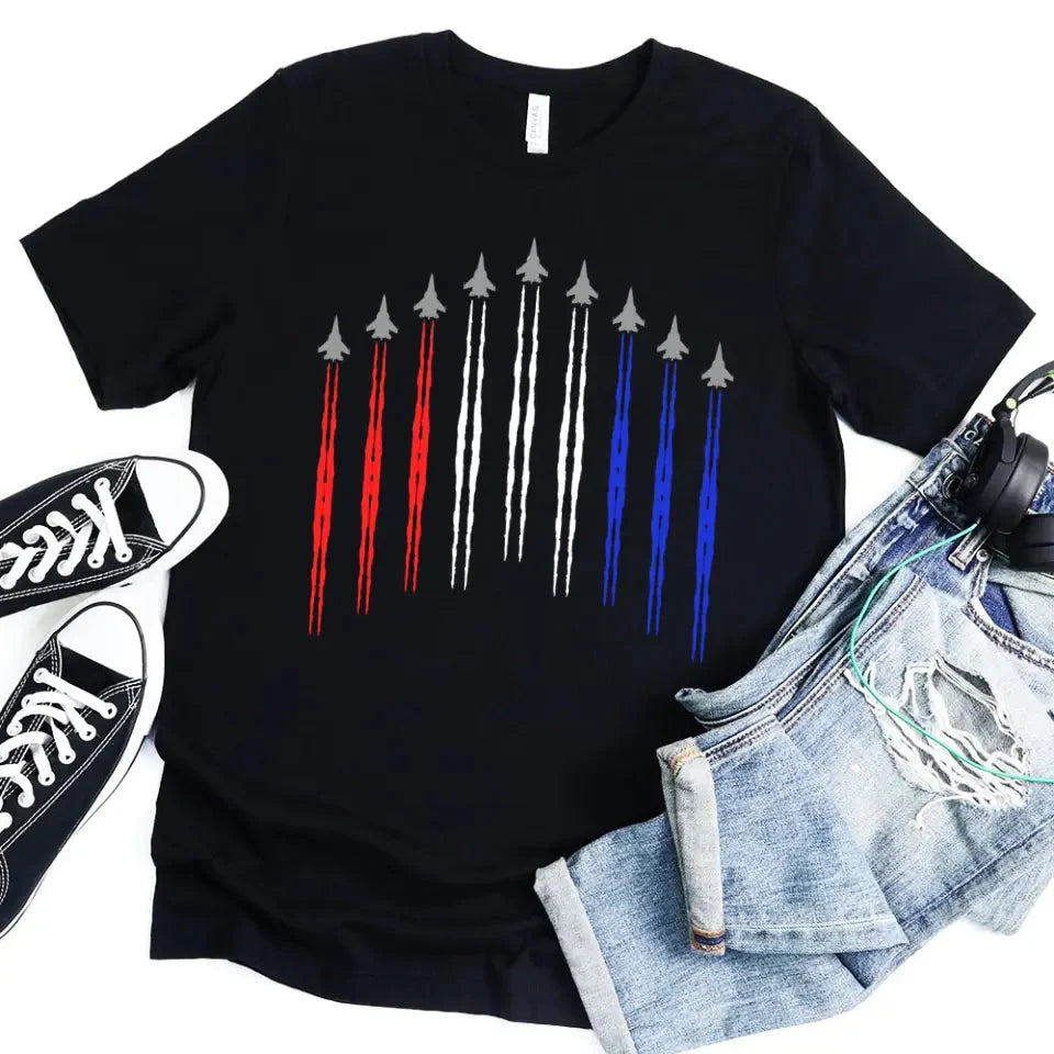 Air Force Flyover Red White And Blue Adult T-shirt - Main product image by Adorb.co
