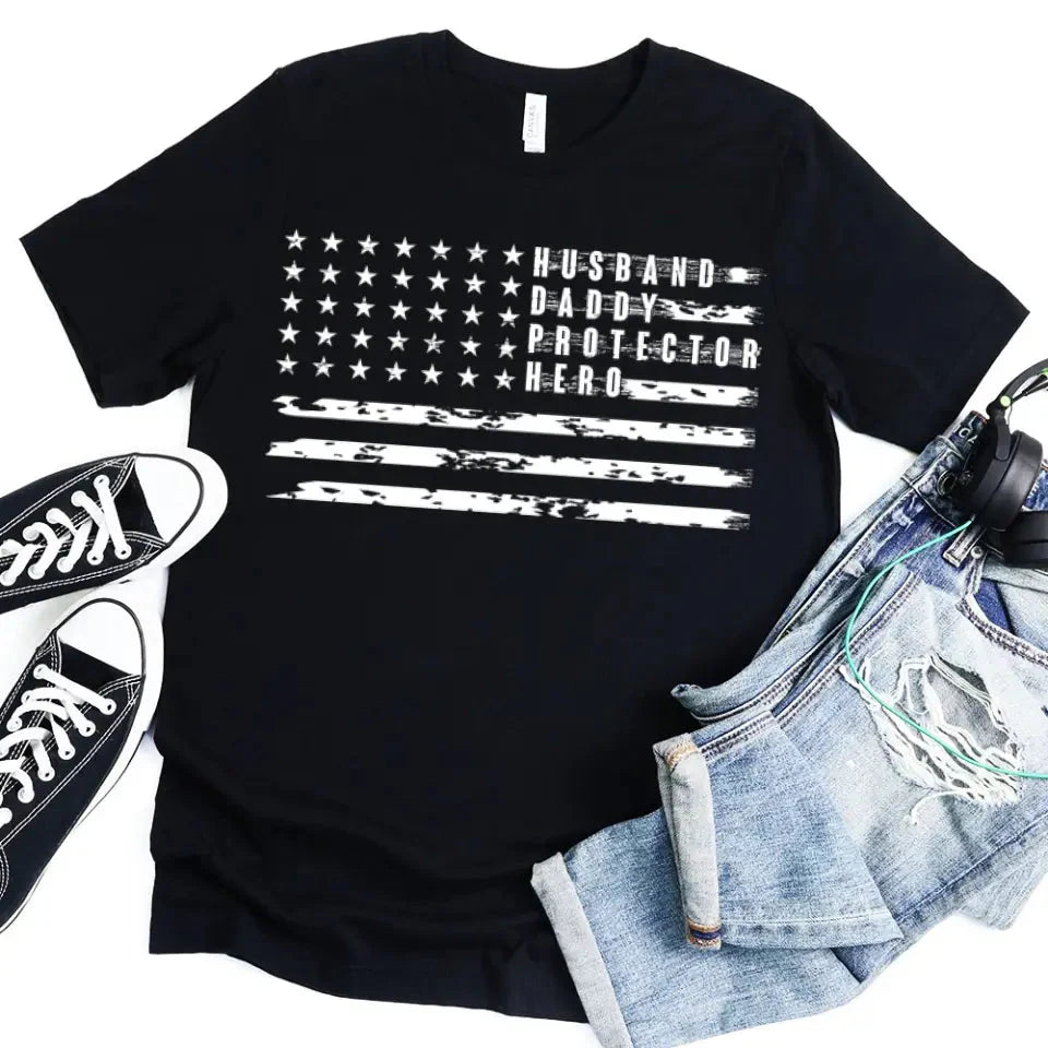 American Dad Flag Patriotic Father's Day T-shirt - Main product image by Adorb.co