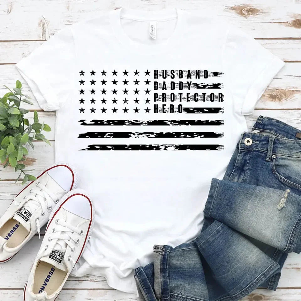 American Dad Flag Patriotic Father's Day T-shirt - Product detail view by Adorb.co