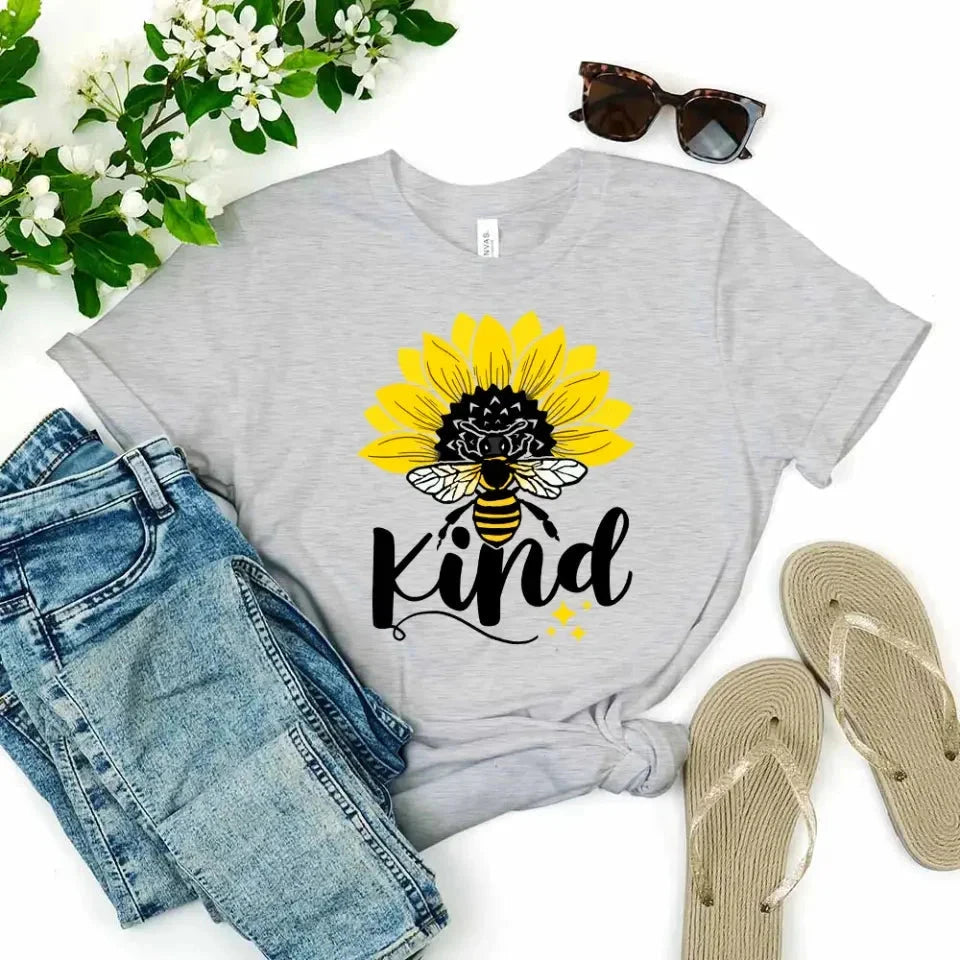 Bee Kind Sunflower - Be Kind Tee Adorb.co