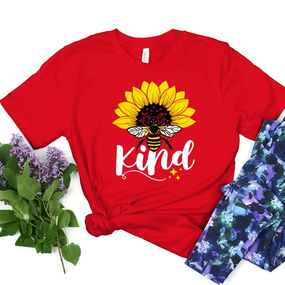 Bee Kind Sunflower - Be Kind Tee Adorb.co