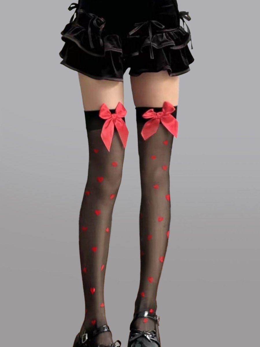 Cute Bow Polka Dot Stockings - Love Salve