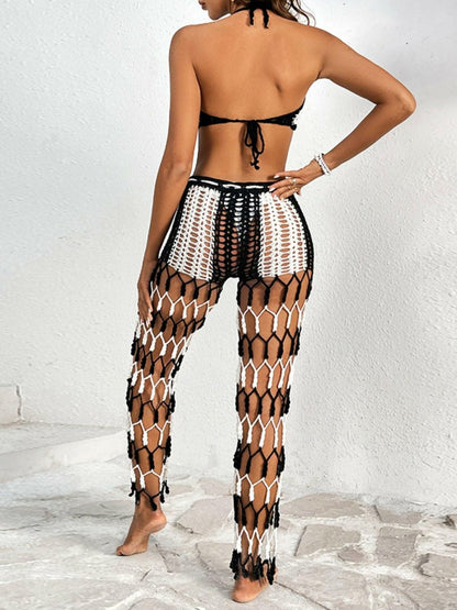 Cutout Halter Neck Top and Pants Two-Piece Swim Set - Love Salve