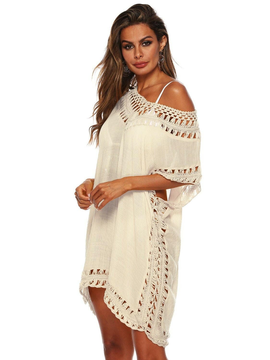 Elegant Sheer V-Neck Cutout Beach Cover-UpUpgrade Your Beach Look with Our Elegant Sheer V-Neck Cutout Beach Cover-Up
 
 
Cutout Sheer: Embrace allure with a hint of skin peeking through, keeping you both coLove Salve -Neck Cutout Beach Cover-Swim