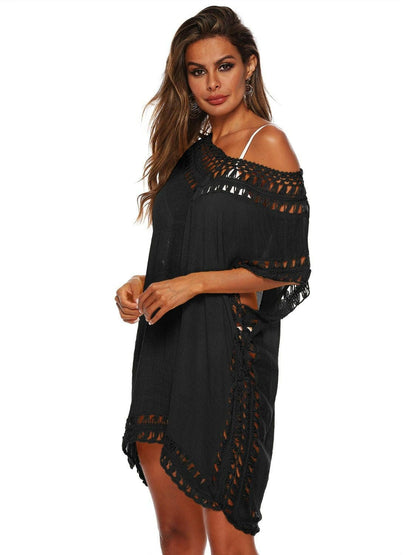 Elegant Sheer V-Neck Cutout Beach Cover-UpUpgrade Your Beach Look with Our Elegant Sheer V-Neck Cutout Beach Cover-Up
 
 
Cutout Sheer: Embrace allure with a hint of skin peeking through, keeping you both coLove Salve -Neck Cutout Beach Cover-Swim