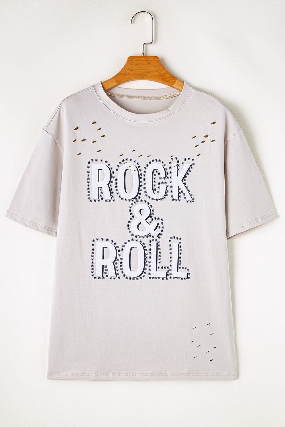 Gray Rock & Roll Graphic Distressed Vintage Tee - Love Salve 