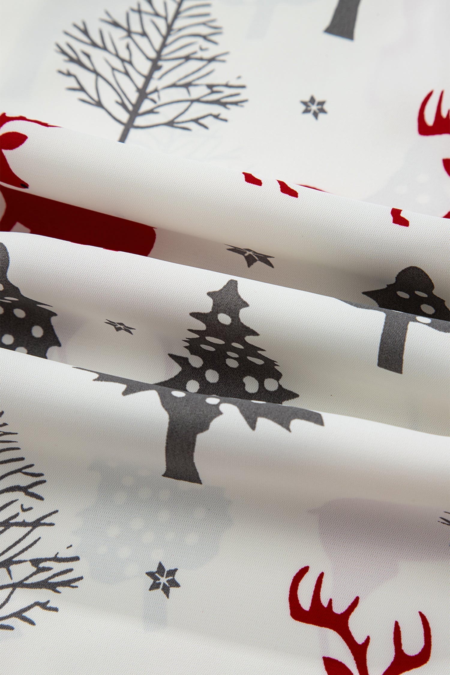 White Christmas Pajama Set 2 Piece Velvet Trim Bow Knot Short Set Dear-Lover Dropshipping