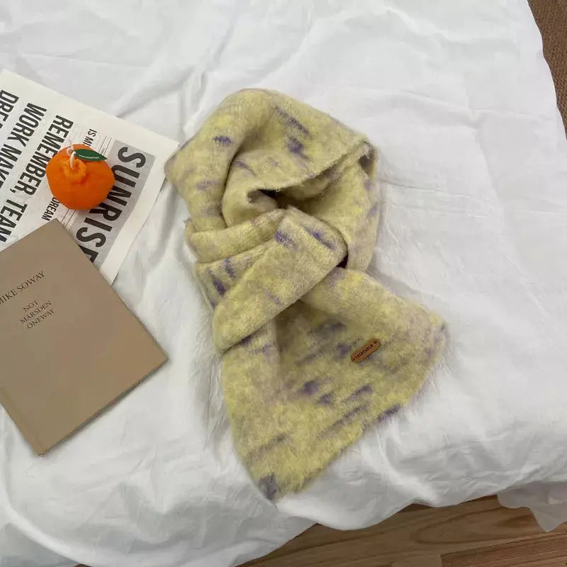 Soft Fuzzy Contrast Scarf Simply Love