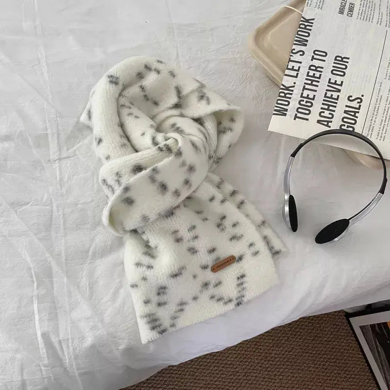 Soft Fuzzy Contrast Scarf Simply Love