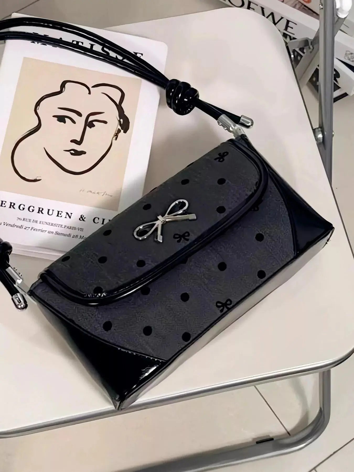 Bow Decor Flap Shoulder Bag Simply Love