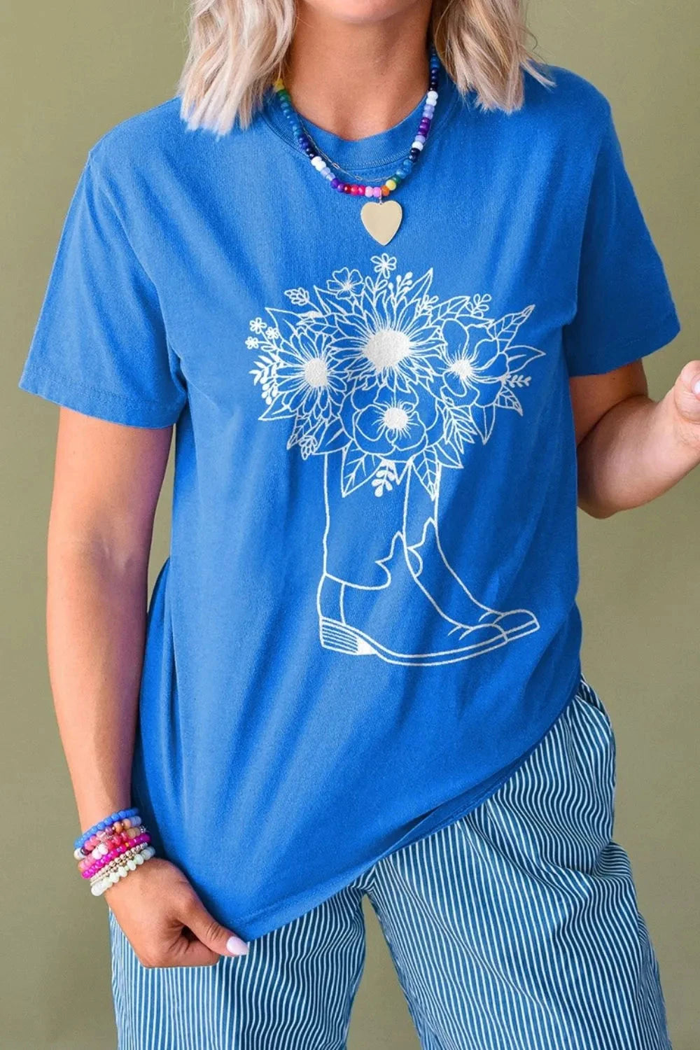 Graphic Round Neck Short Sleeve T-Shirt Simply Love