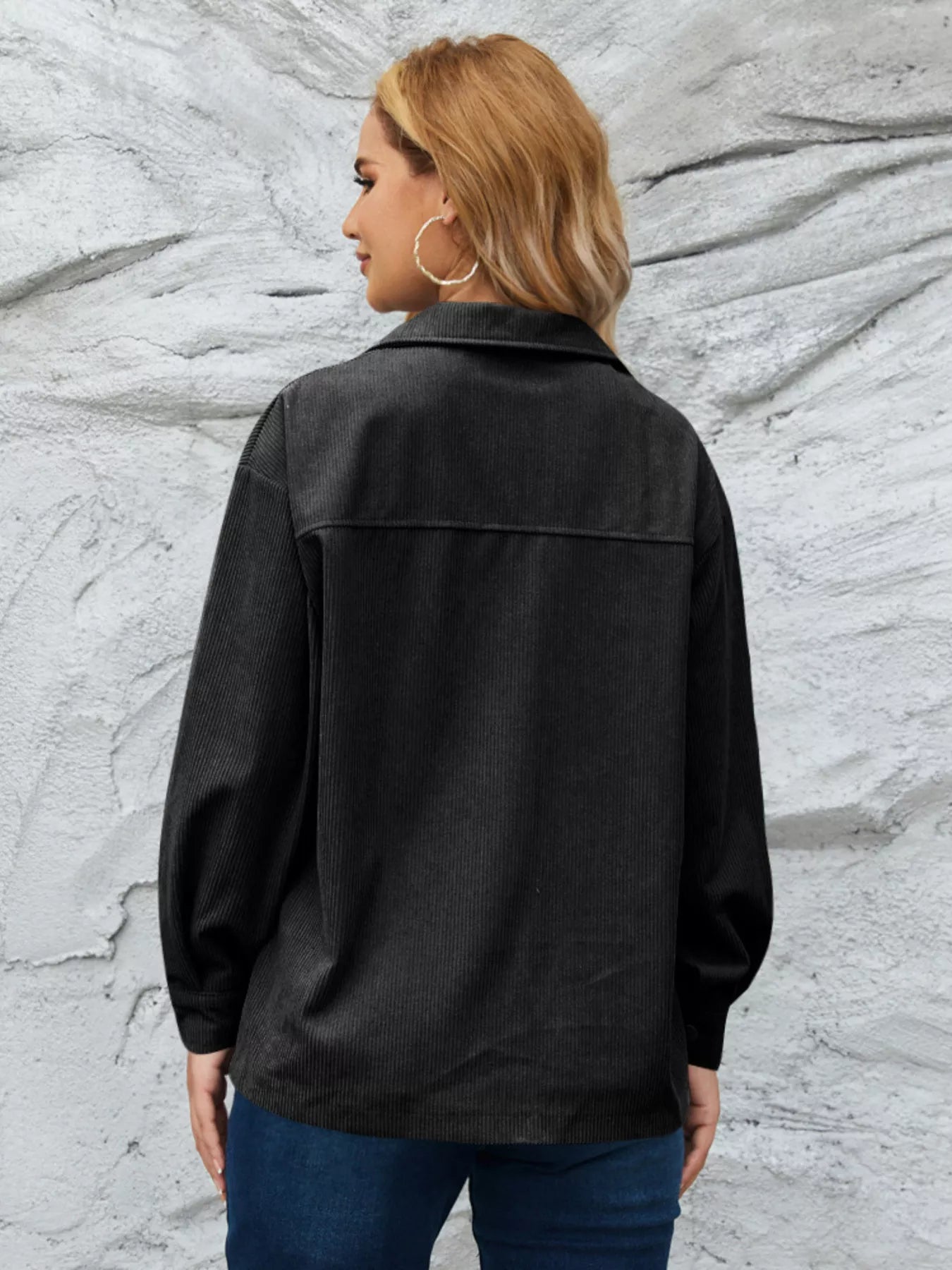 Casual Corduroy Button-Down Jacket Simply Love