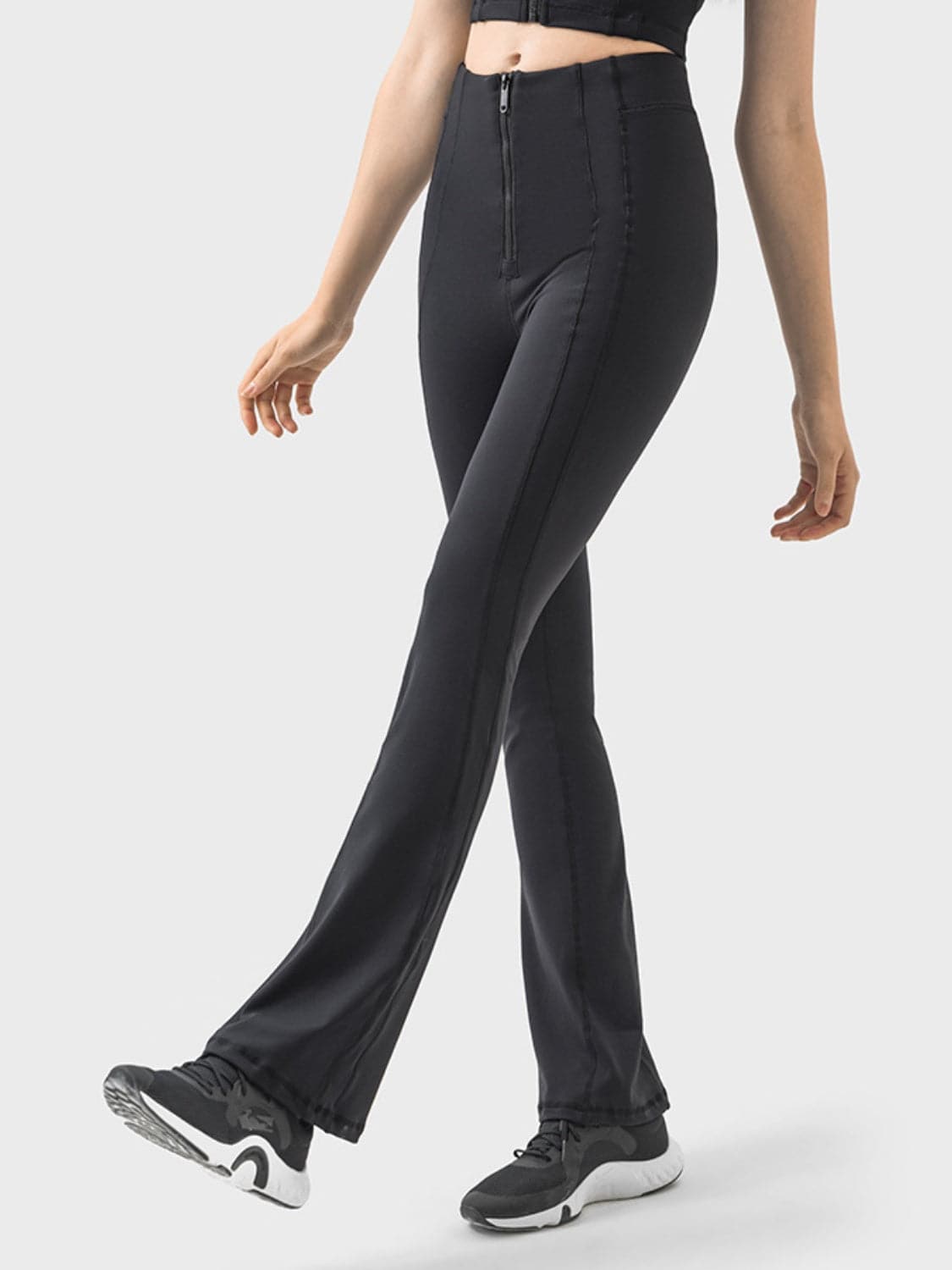 Zipper Detail High Waist Active Pants.