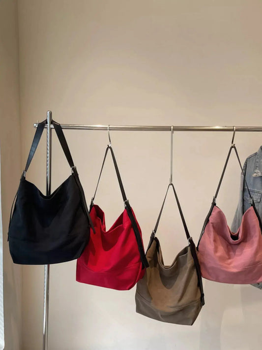 Large PU Leather Handbag With Adjustable Strap Imported Tote Shoulder Bag Simply Love