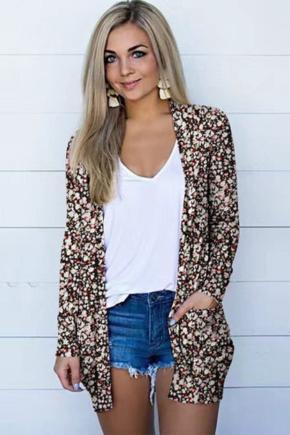 Printed Long Sleeve Cardigan.