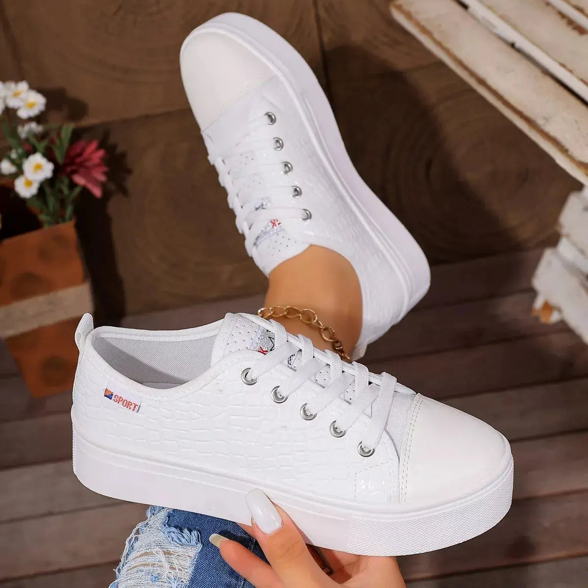 Round Toe Platform Sneakers Simply Love