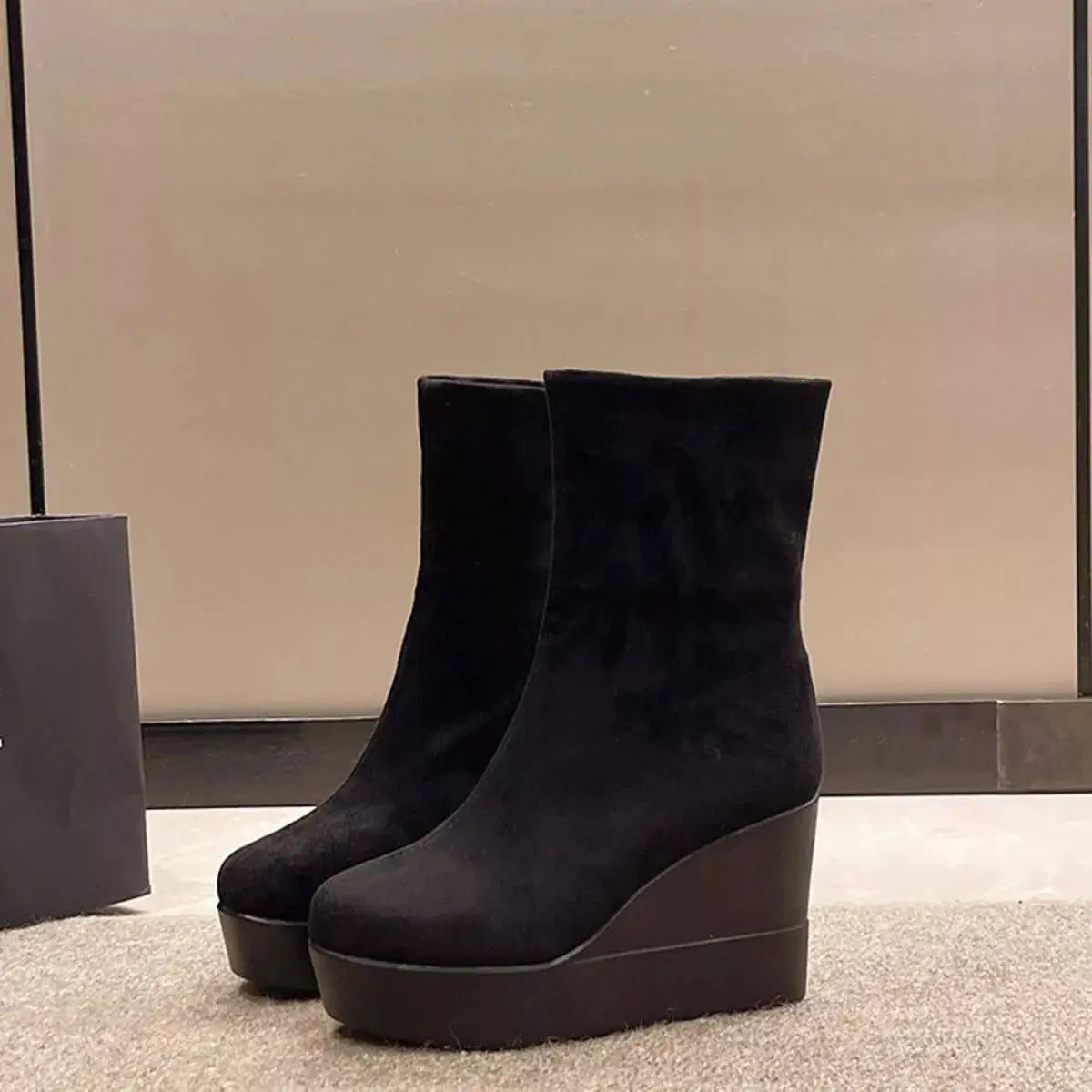 Round Toe Wedge Boots Simply Love