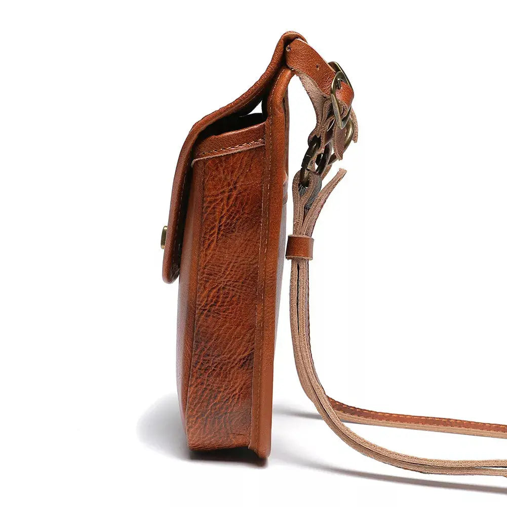 Cowhide Leather Crossbody Bag with Metal Clasp Simply Love