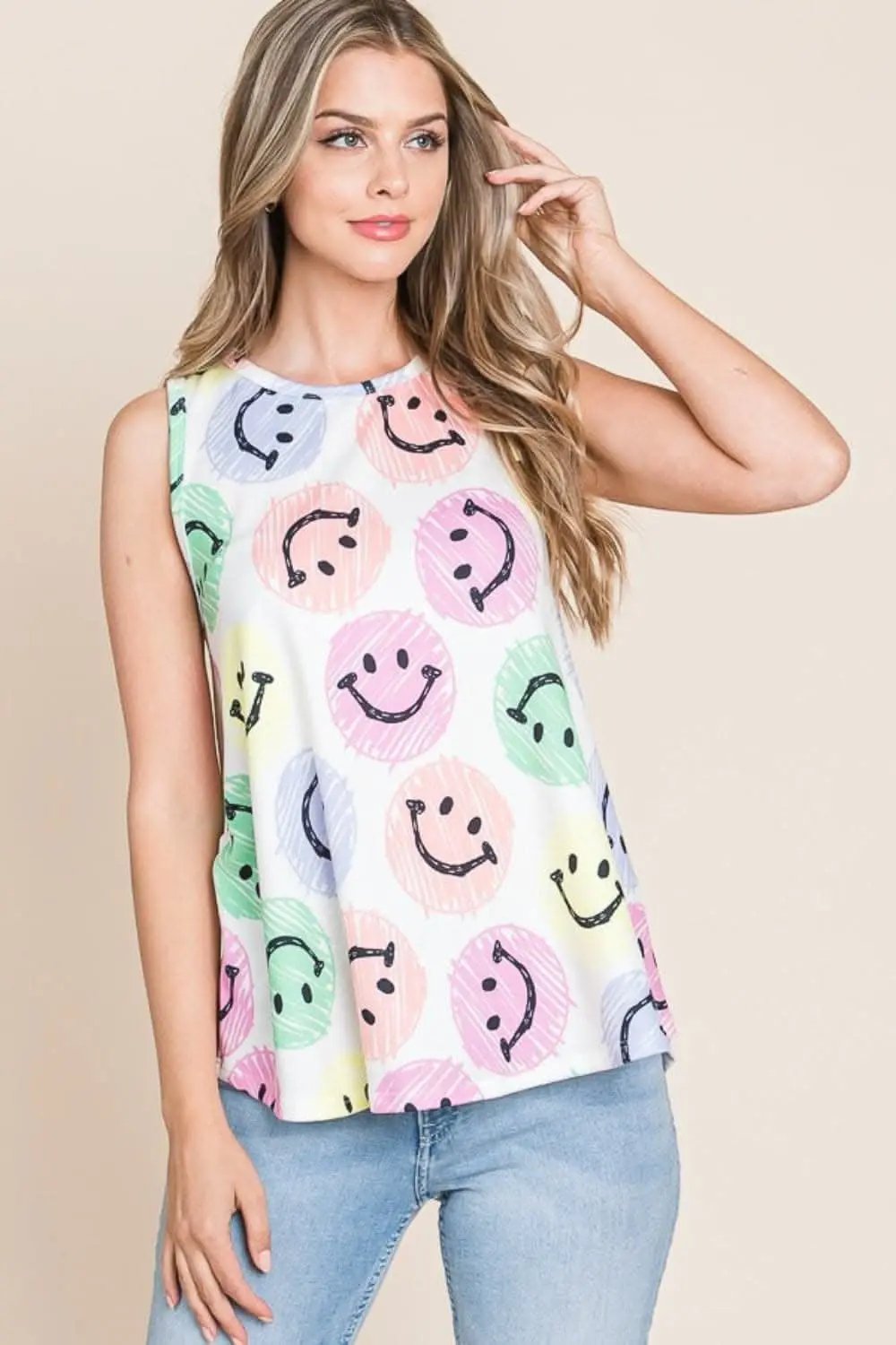 BOMBOM smiley face tank top - Love Salve 