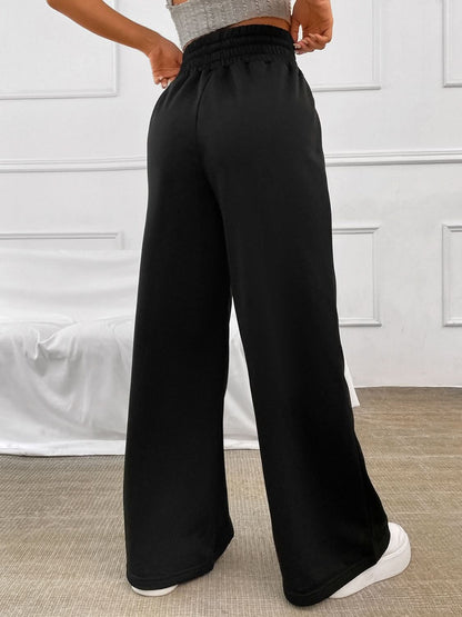 Chic wide leg pants with drawstring