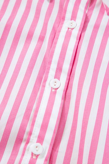 Pink striped oversized dolman sleeve shirt