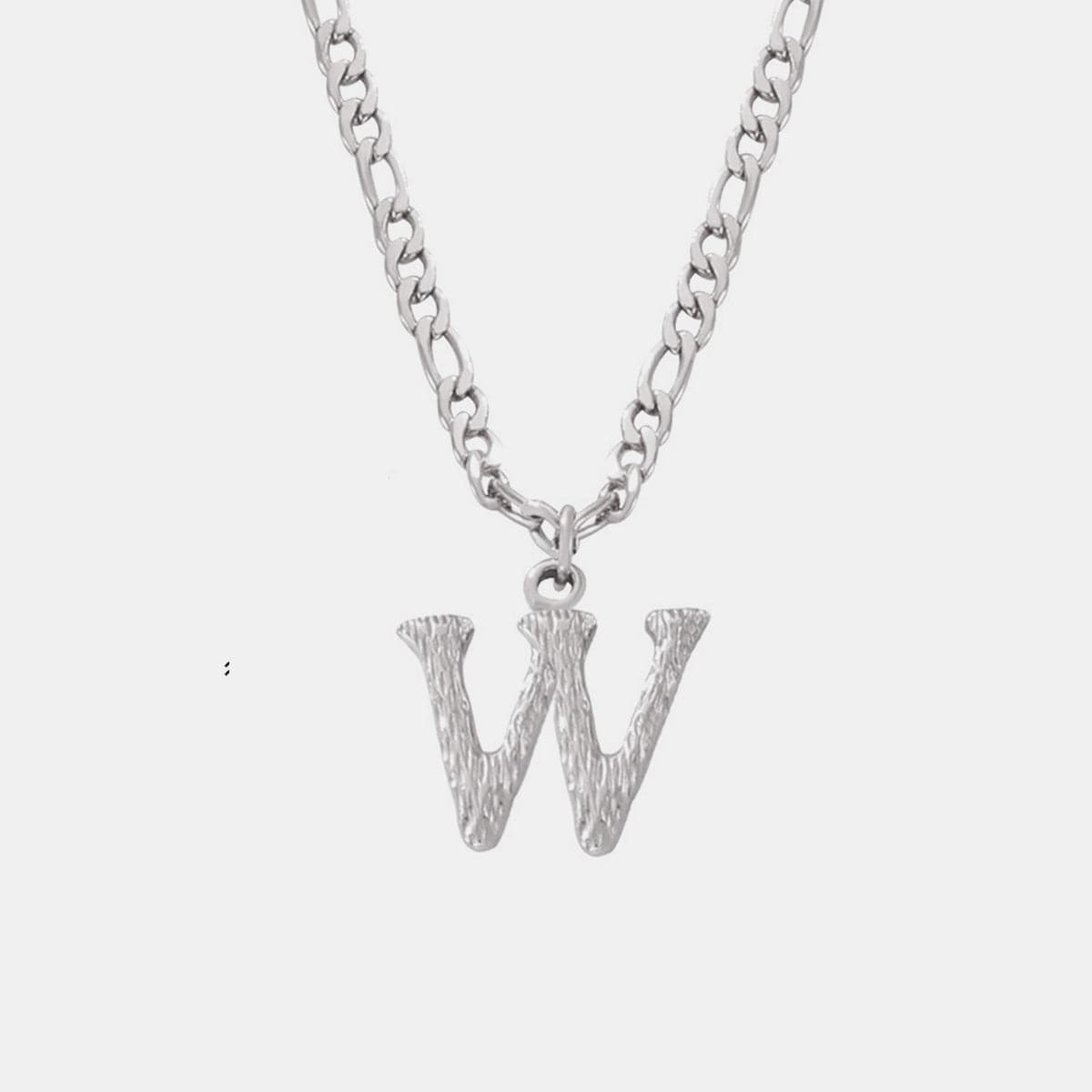 Titanium Steel Letter Pendant Necklace.