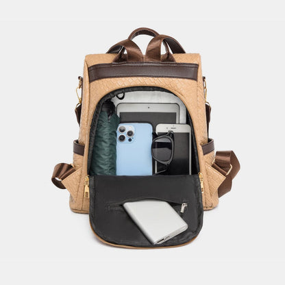 Stylish PU leather large backpack for everyday adventures