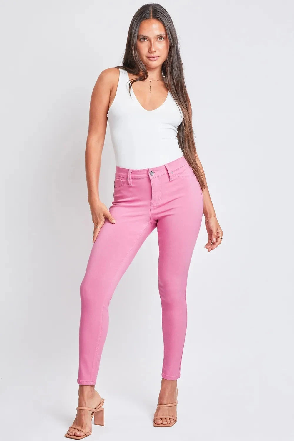 YMI Jeanswear Full Size Hyperstretch Mid-Rise Skinny Pants Coco’s Tee Boutique