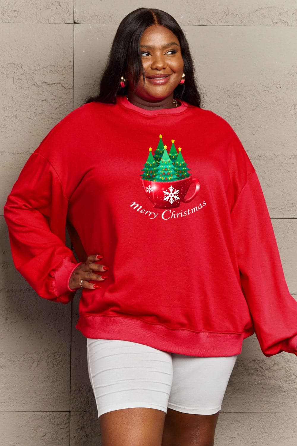 Simply Love Full Size MERRY CHRISTMAS Graphic Sweatshirt.