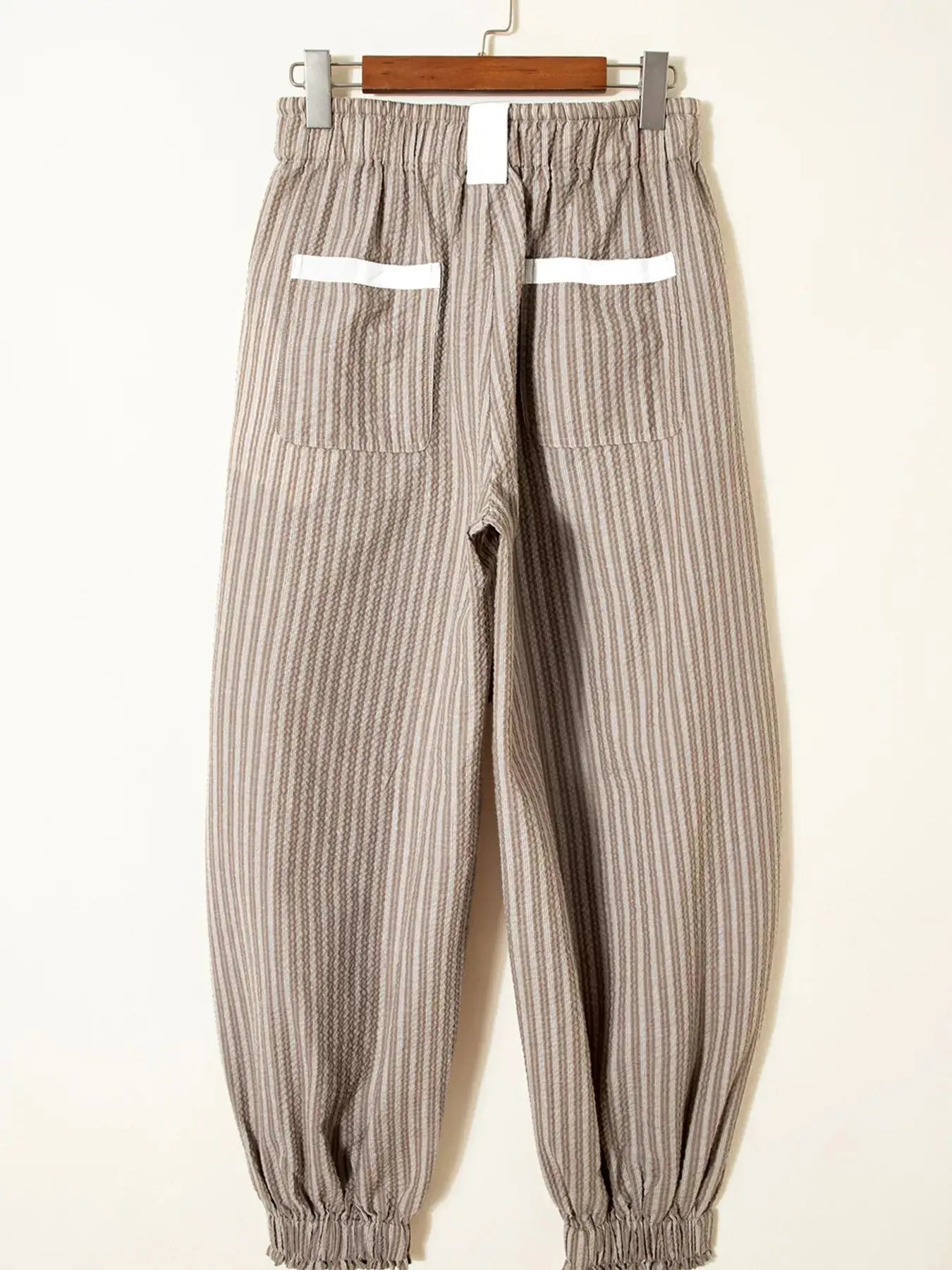 Stripe Drawstring Cargo Jogger Pants with Pockets Simply Love