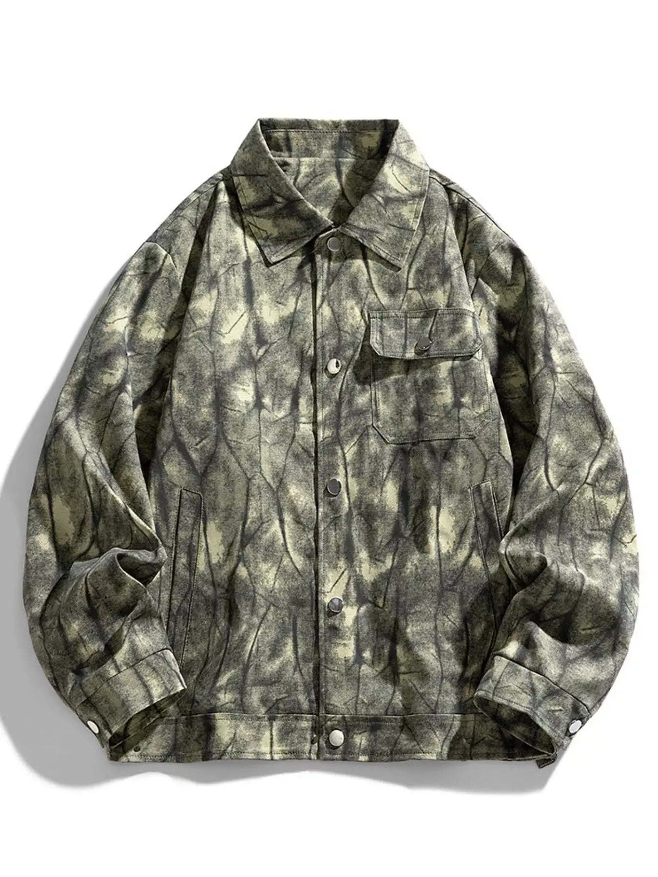 Men's Plus Size Abstract Print Long Sleeve Casual Jacket Simply Love