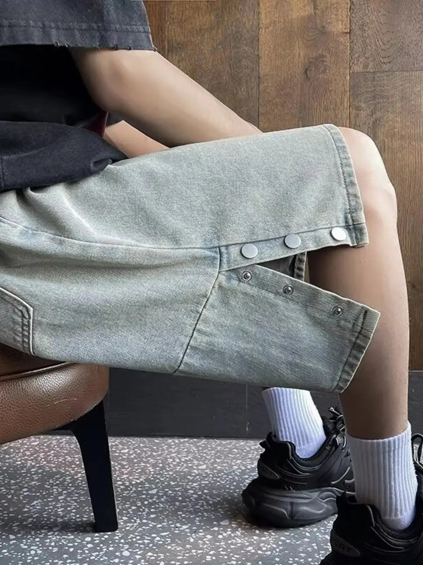 Men's Plus Size Loose Fit Wash Denim Shorts Simply Love