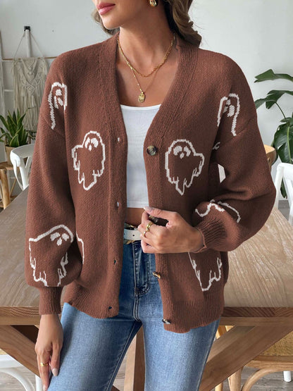 Cozy v-neck cardigan - 100% polyester