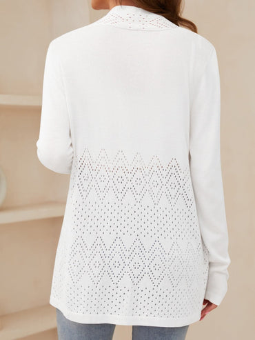 Chic long sleeve openwork cardigan